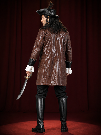 Retro-Style Pirate Costume for Cosplay and Halloween back view