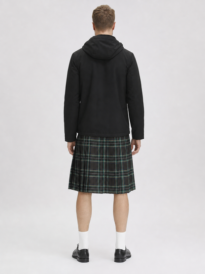 Pleated Scottish Plaid Skirt