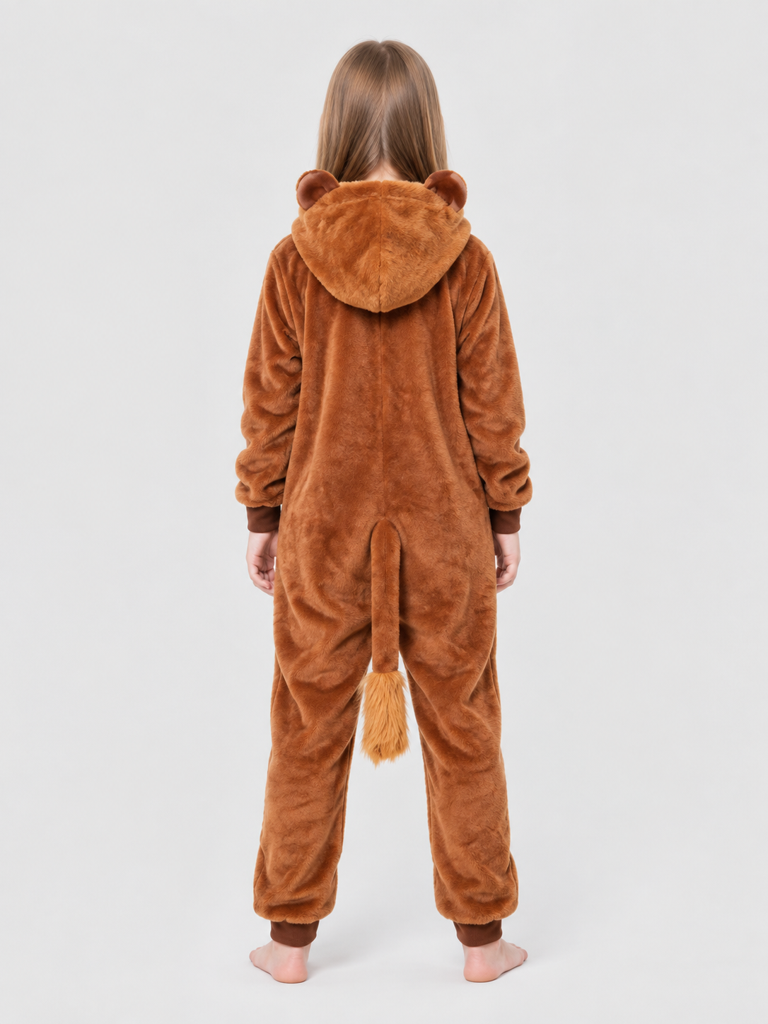 Plush Hooded Pajama Jumpsuit with Ears
