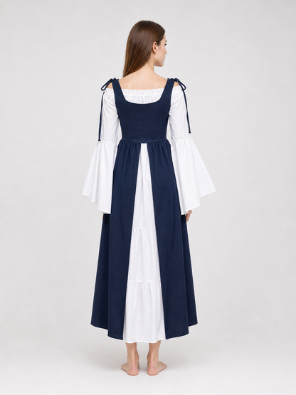 Medieval-Style Dress with Square Neckline