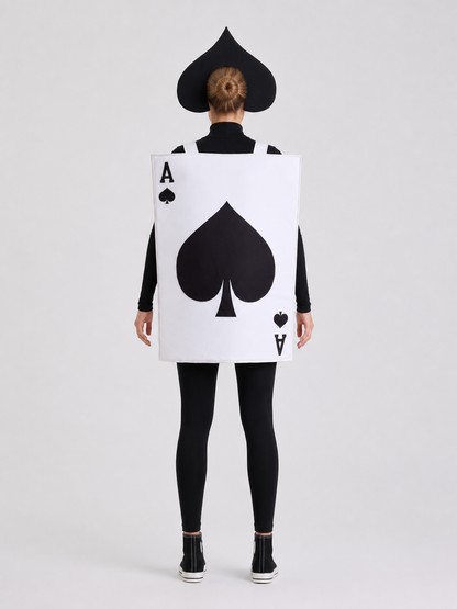 Ace of Spades Playing Card Carnival Costume for Halloween back view