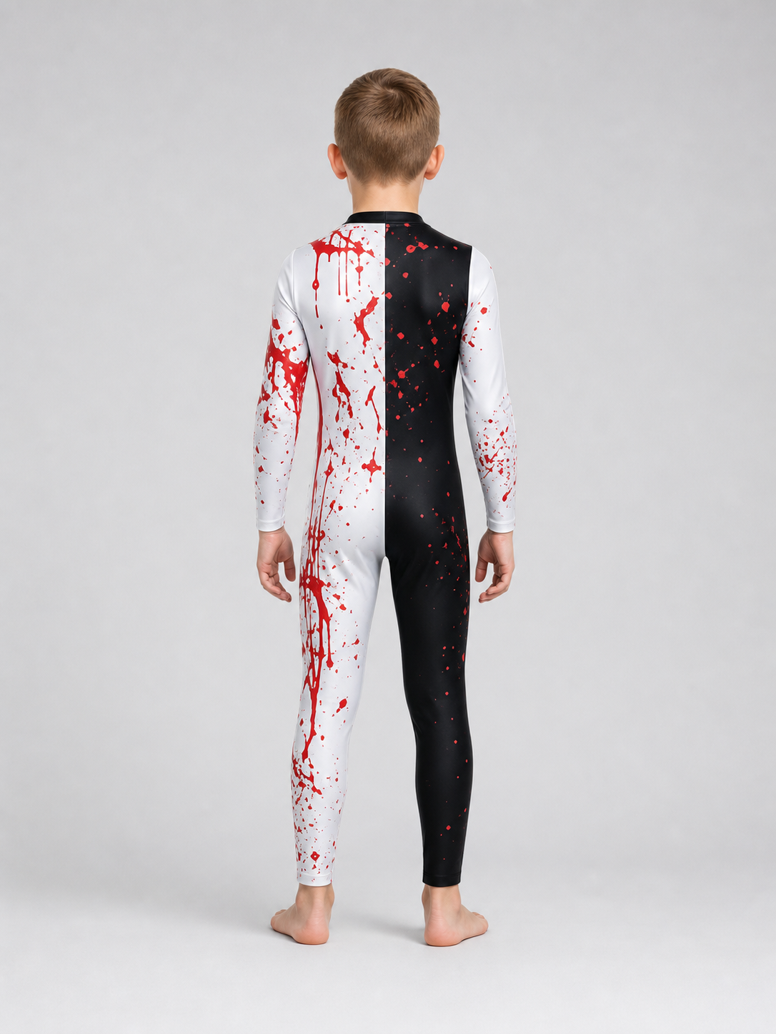 Scary Clown Costume with Mask and Blood Splatter