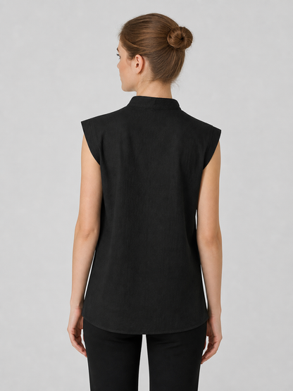 Gothic Lace-Up Vest with Stand Collar