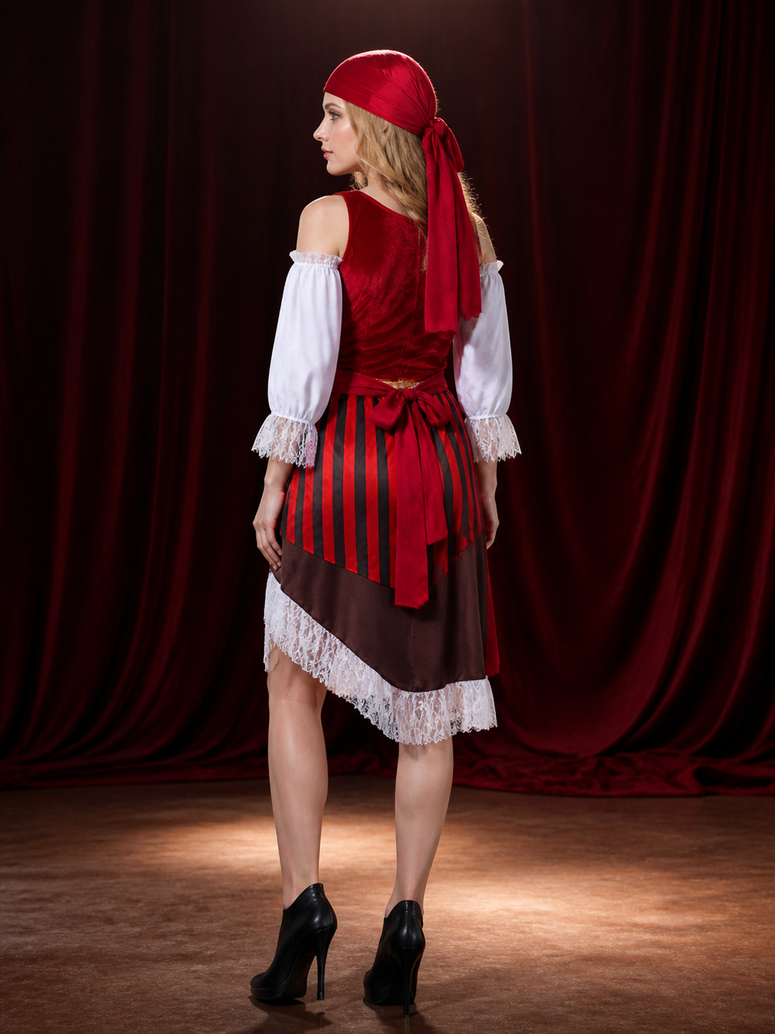 Halloween Pirate Costume in Jack Sparrow Style back view