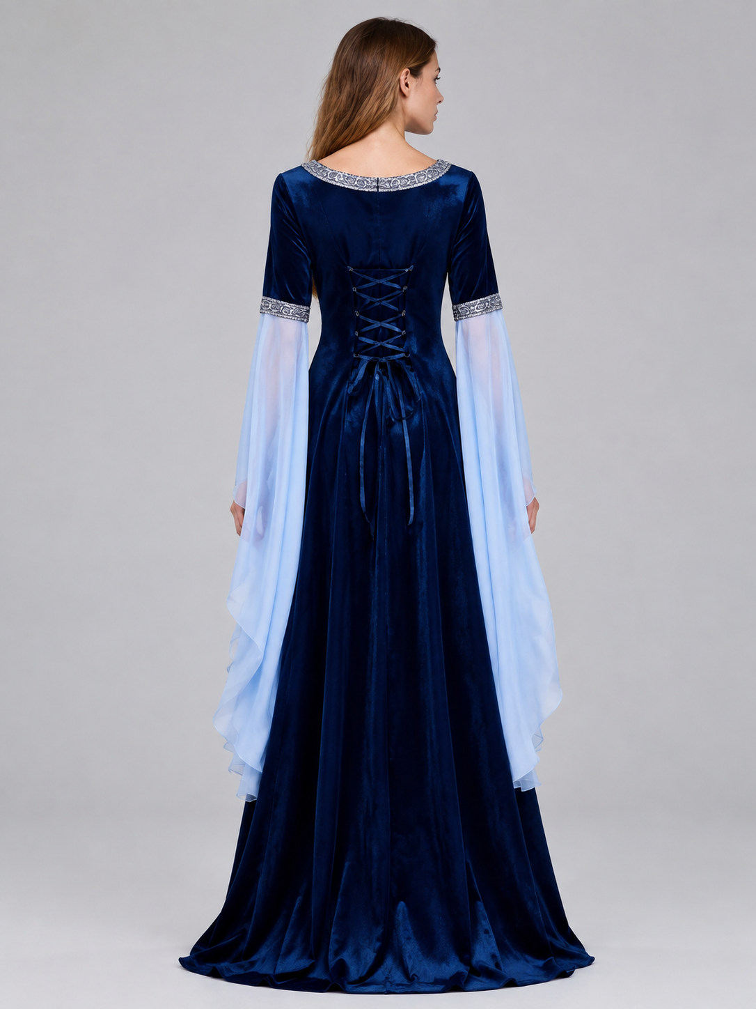 Medieval Lace-Up Cosplay Dress back view