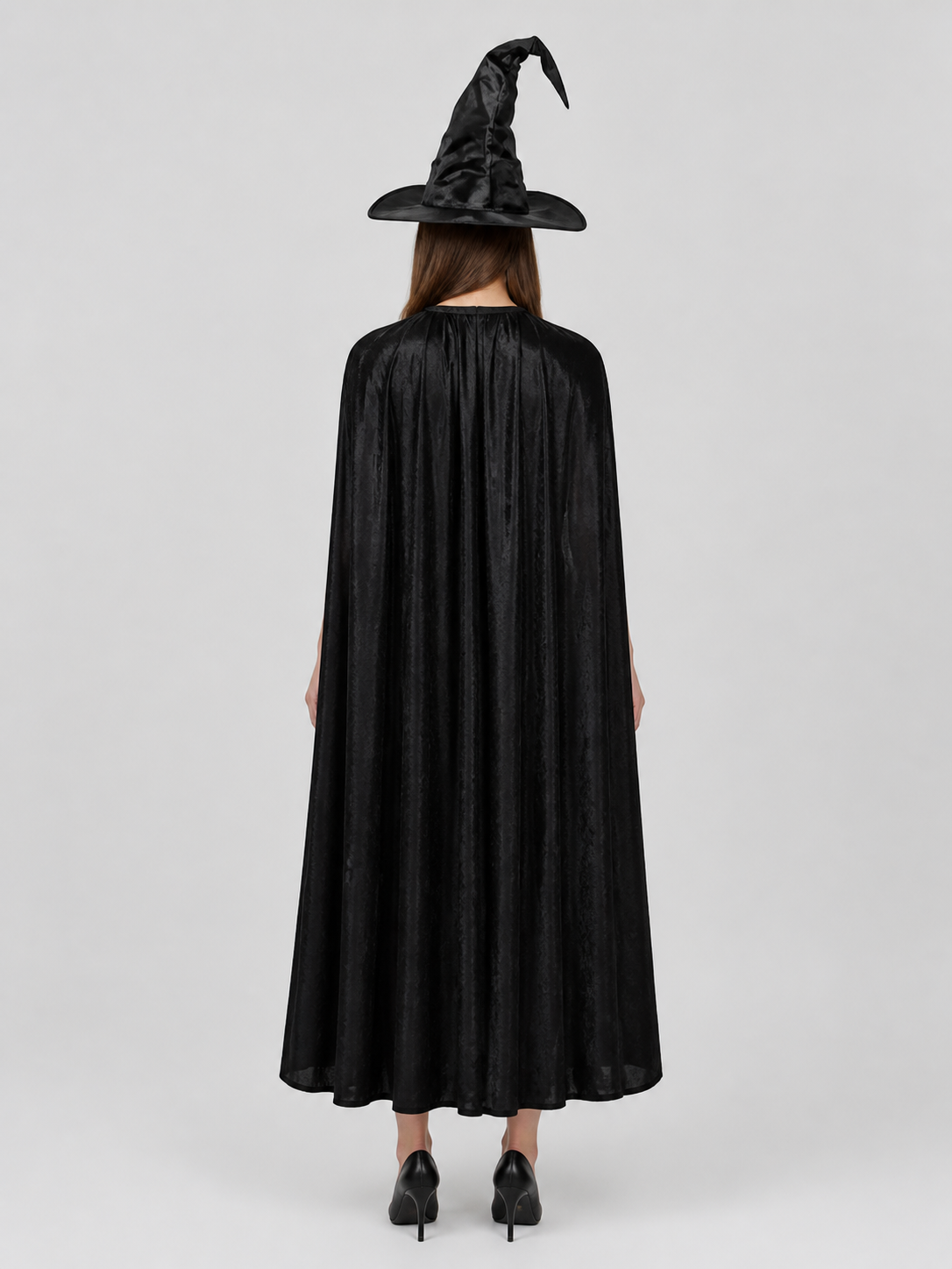 Witch Costume with Tall Hat and Long Cape