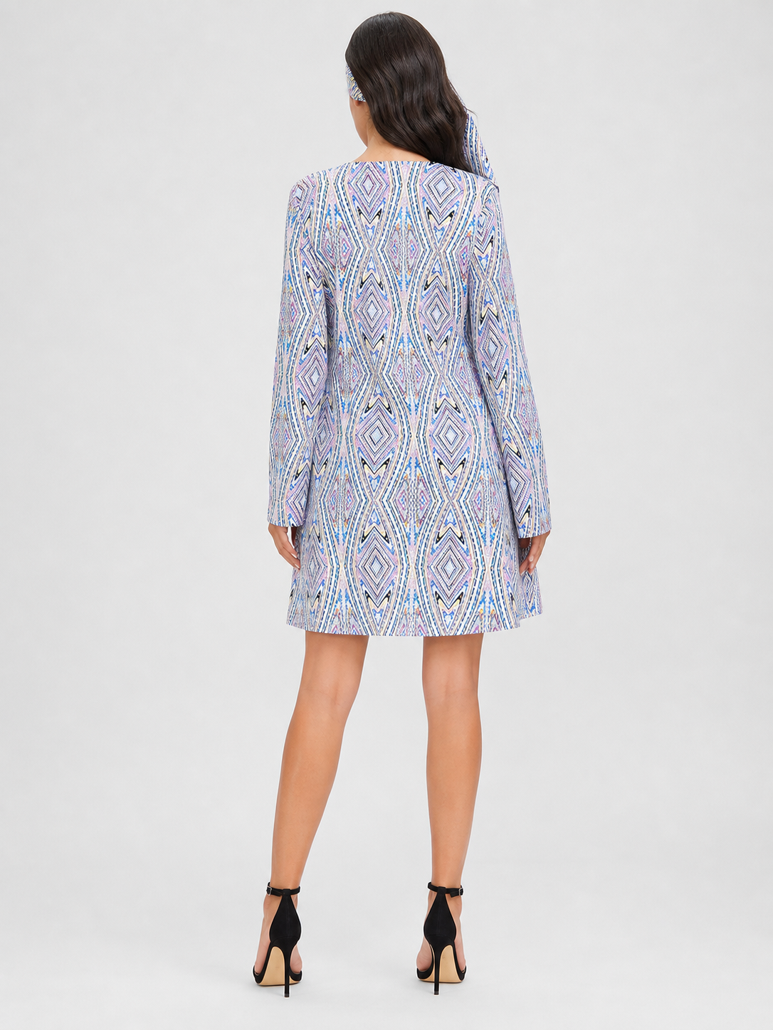 Retro Disco Dress with Geometric Print