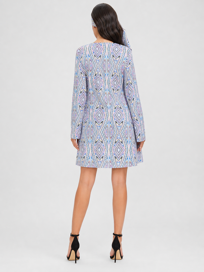 Retro Disco Dress with Geometric Print