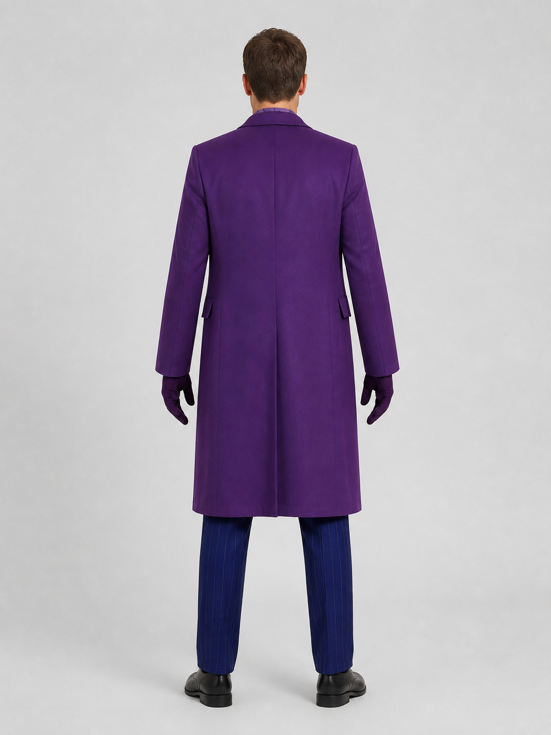 The Dark Knight Joker Cosplay Costume, Purple back view