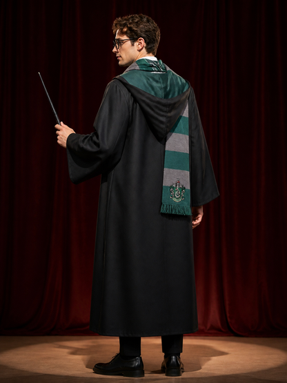 Slytherin Wizard Costume, Hooded Cloak for Cosplay