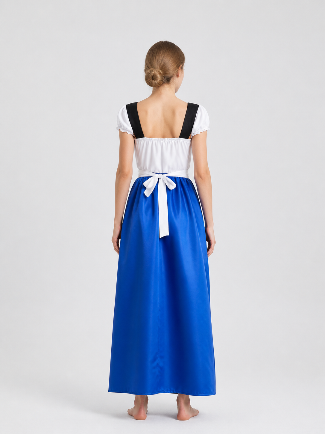 Bavarian Dress Costume with Apron and Beer Glass Print back view