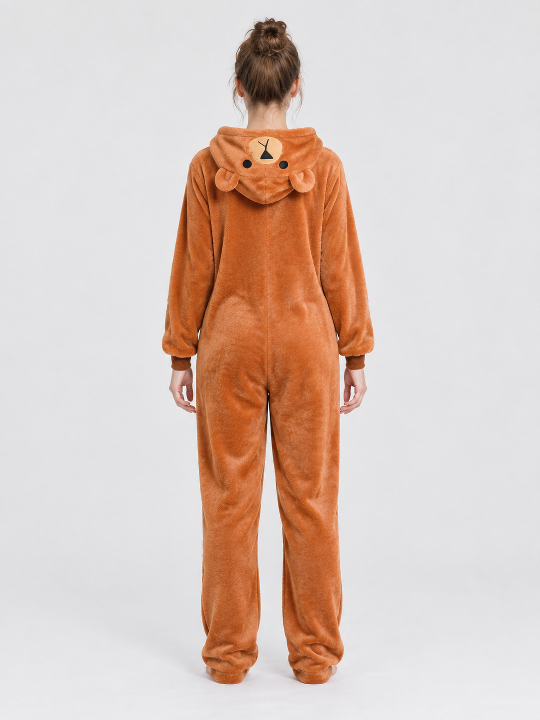 Hooded Pajama Jumpsuit with Ears and Face