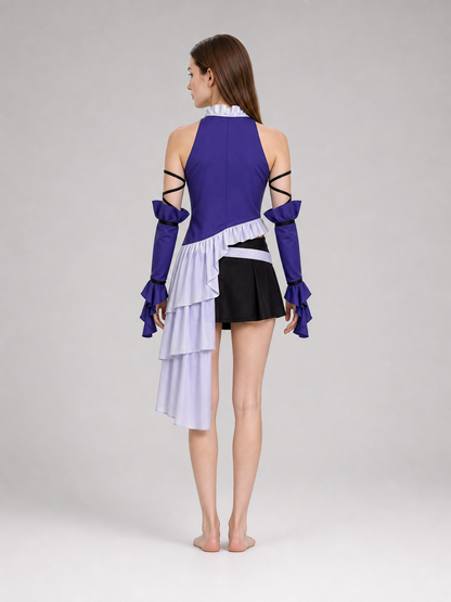 Yuna Final Fantasy Cosplay Costume with Skirt and Belt