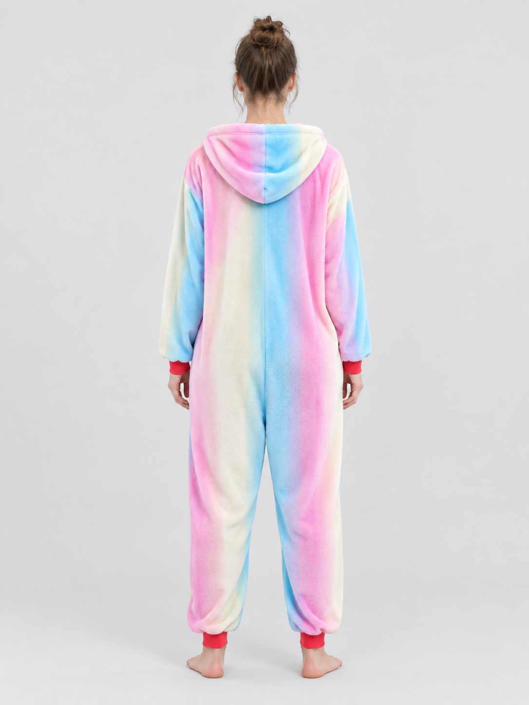 Hooded Kigurumi Jumpsuit, Flannel, Pastel