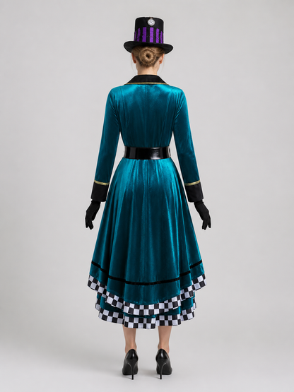 Halloween Magician Costume with Hat and Gloves back view