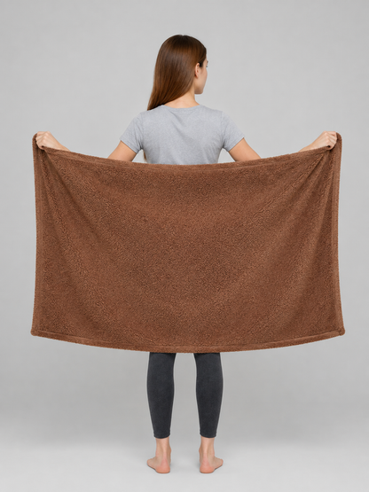 Brown Reversible Pet Blanket back view