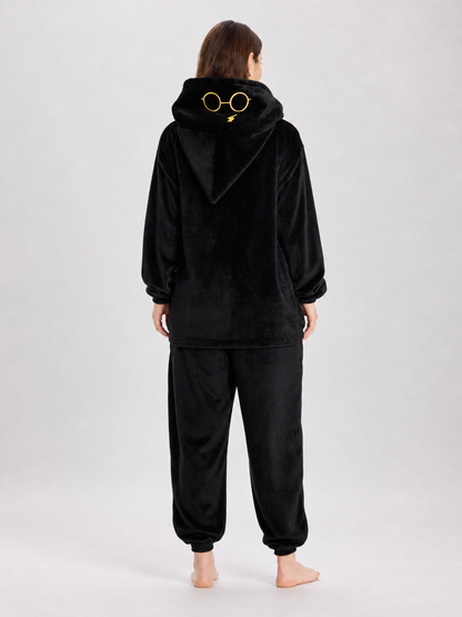 Wizard-Style Hooded Costume Jumpsuit