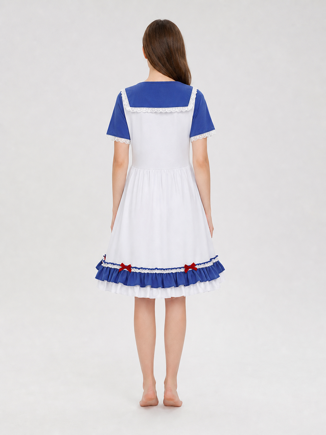 Cosplay Dress Costume with a Bow and Ruffles