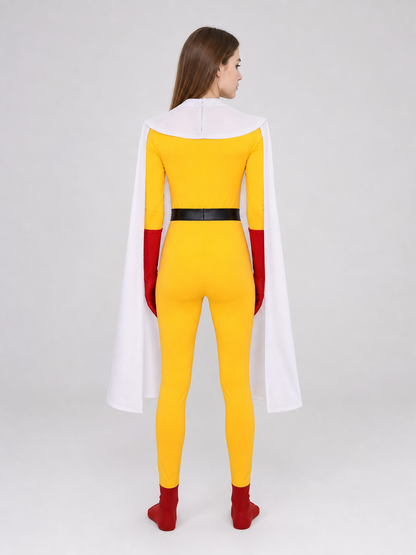 Saitama Cosplay Costume from One-Punch Man with Cape