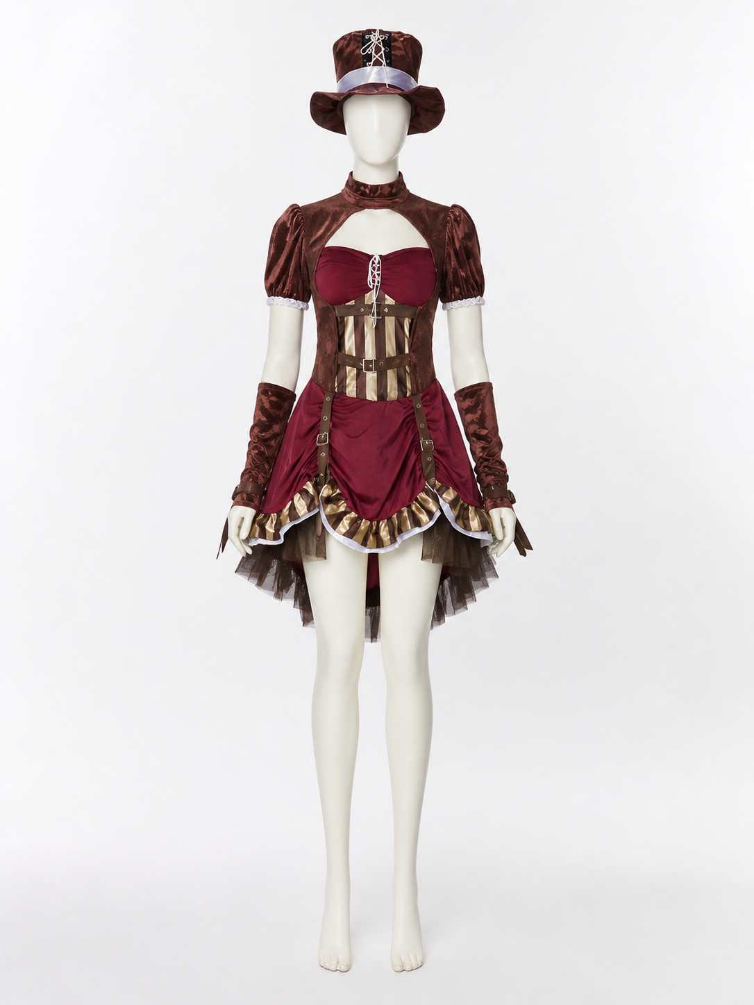 Pirate Costume with Corset and Hat for Halloween Cosplay back view