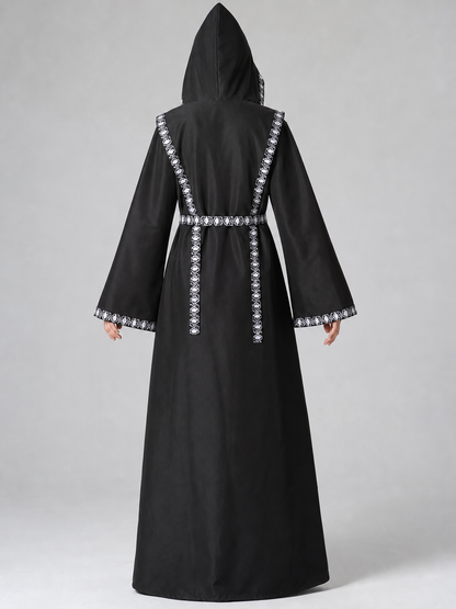 Carnival costume: long hooded robe with belt