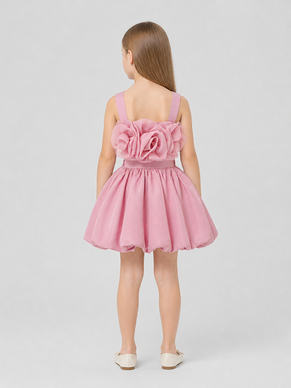 Children's set: bustier top and full skirt with flowers back view