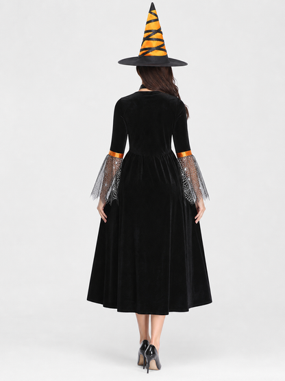Halloween Witch Cosplay Costume with Hat