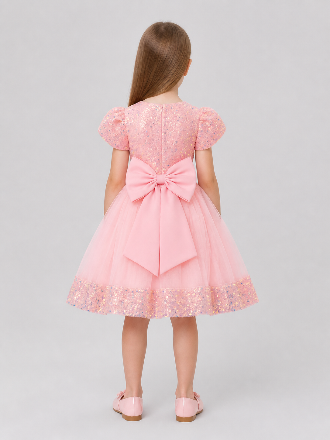 Tulle Dress with Flowers for Birthdays and Baptisms