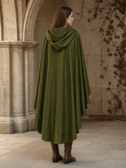 Green Costume Cloak with a Large Hood