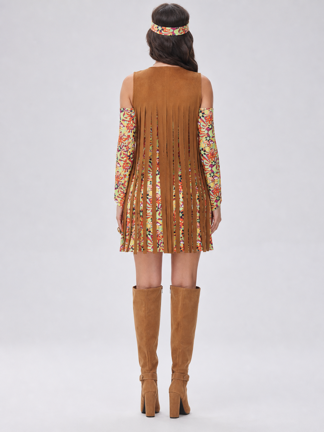Retro Fringe Dress with Floral Print