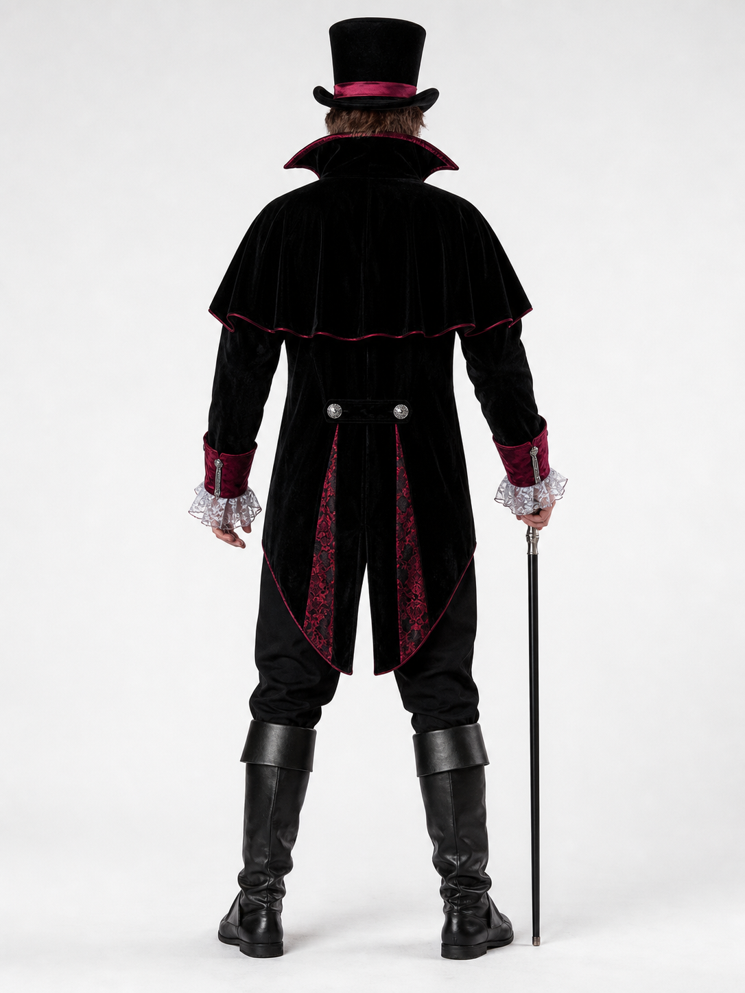 Gothic-Style Vampire Costume with Top Hat