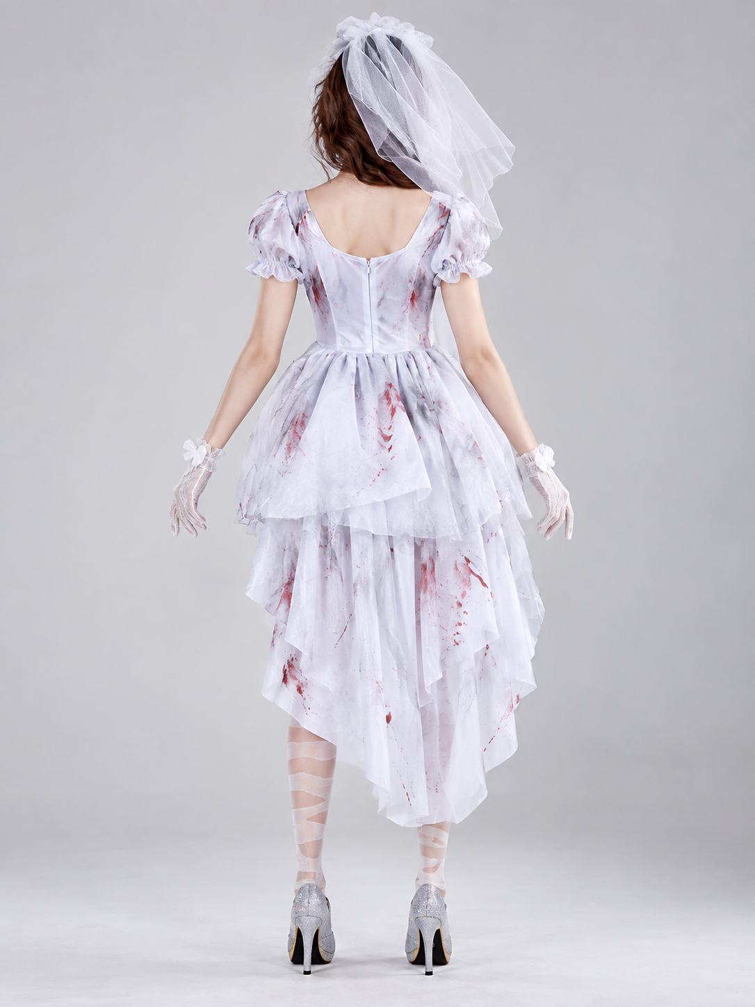 Ghost Costume with Fake Blood and Veil