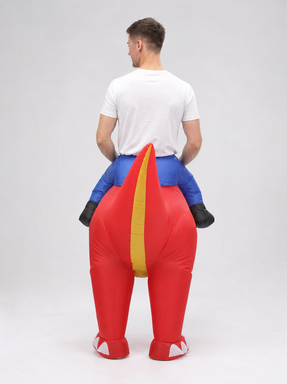 Red Inflatable T-Rex Dinosaur Costume for Parties