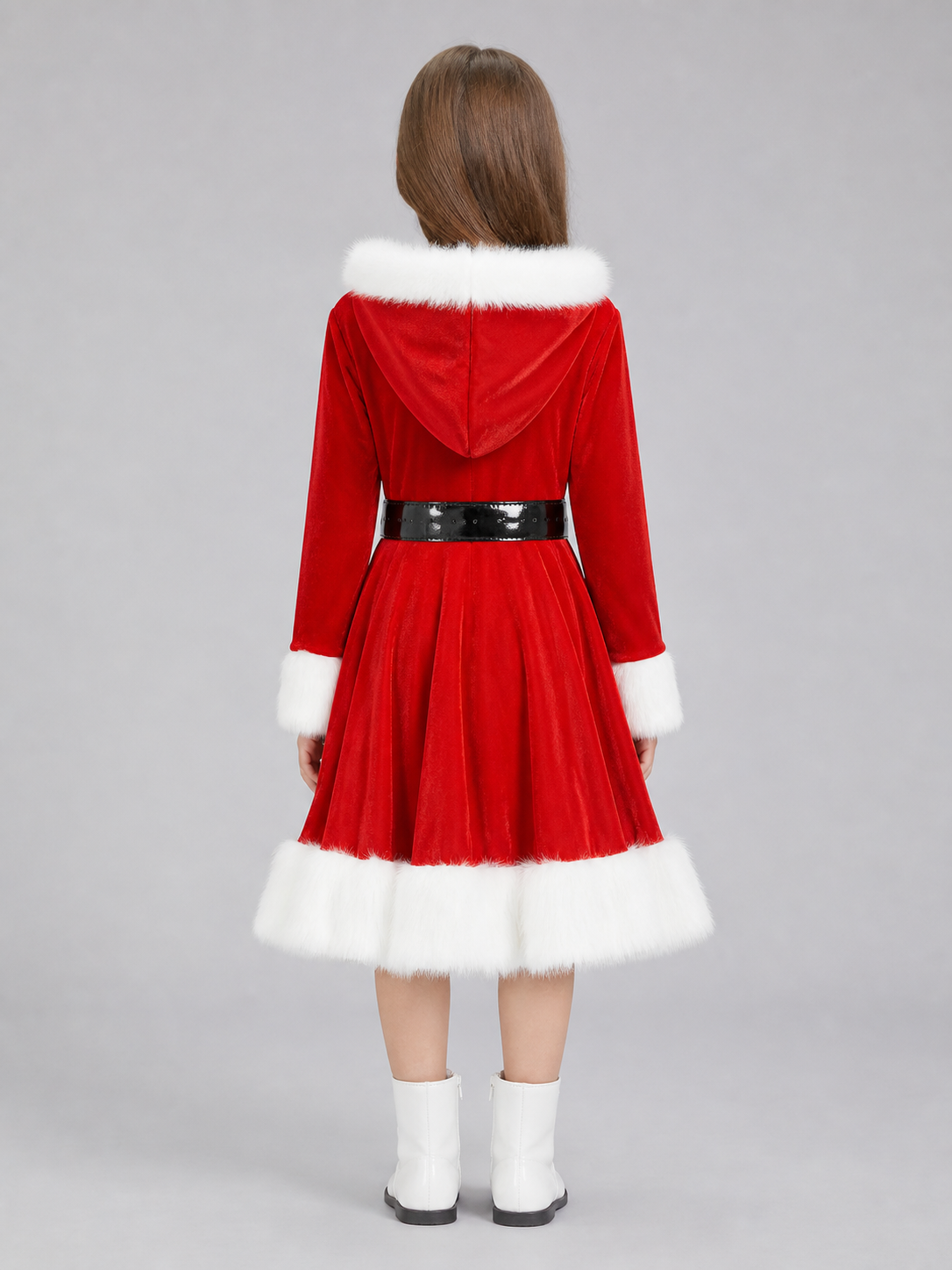 New Year's hooded costume, red dress