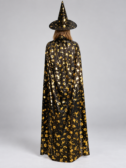 Carnival Costume with Gold Print and Hat