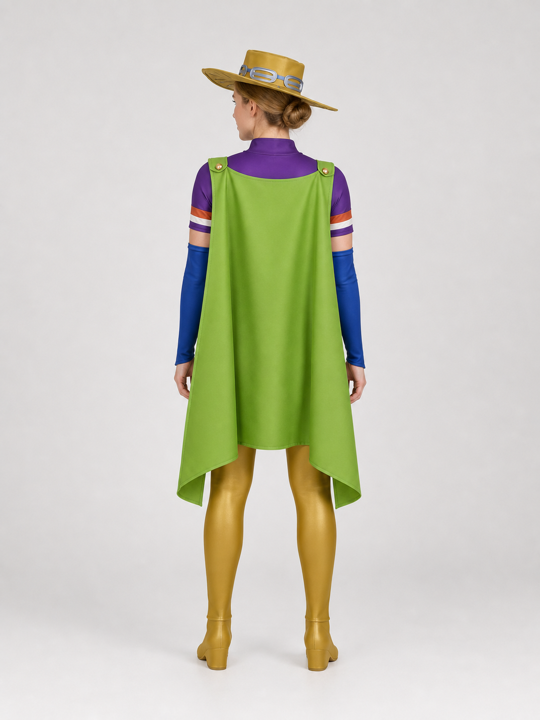 Gyro Zeppeli Cosplay Costume: Jumpsuit, Cape, Hat back view