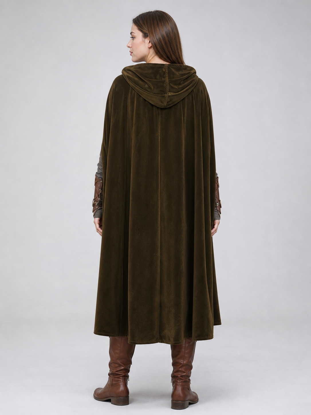 Brown Hooded Costume Cape