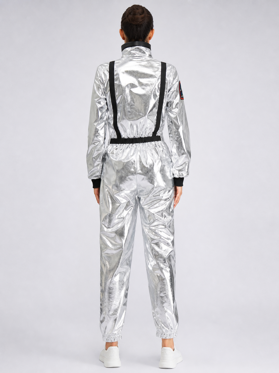 Silver Astronaut Costume — Jumpsuit with Patches