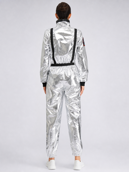 Silver Astronaut Costume — Jumpsuit with Patches