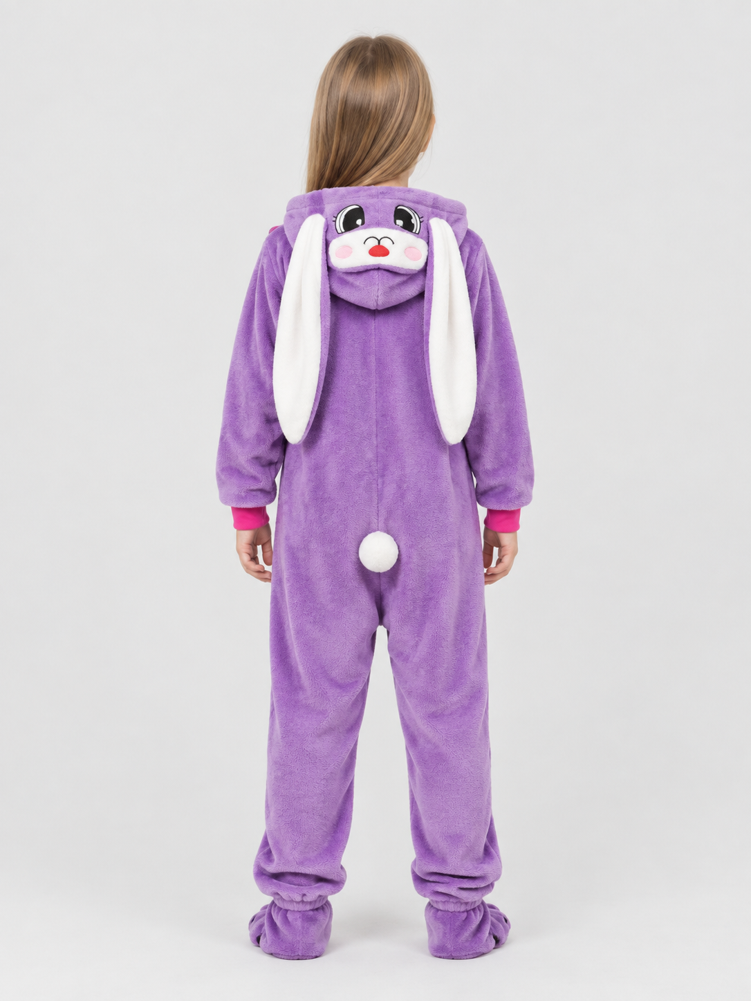 Kids' One-Piece Pajama with Bunny Ears, Purple