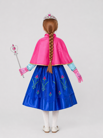 Princess Anna Costume with Cape and Accessories back view