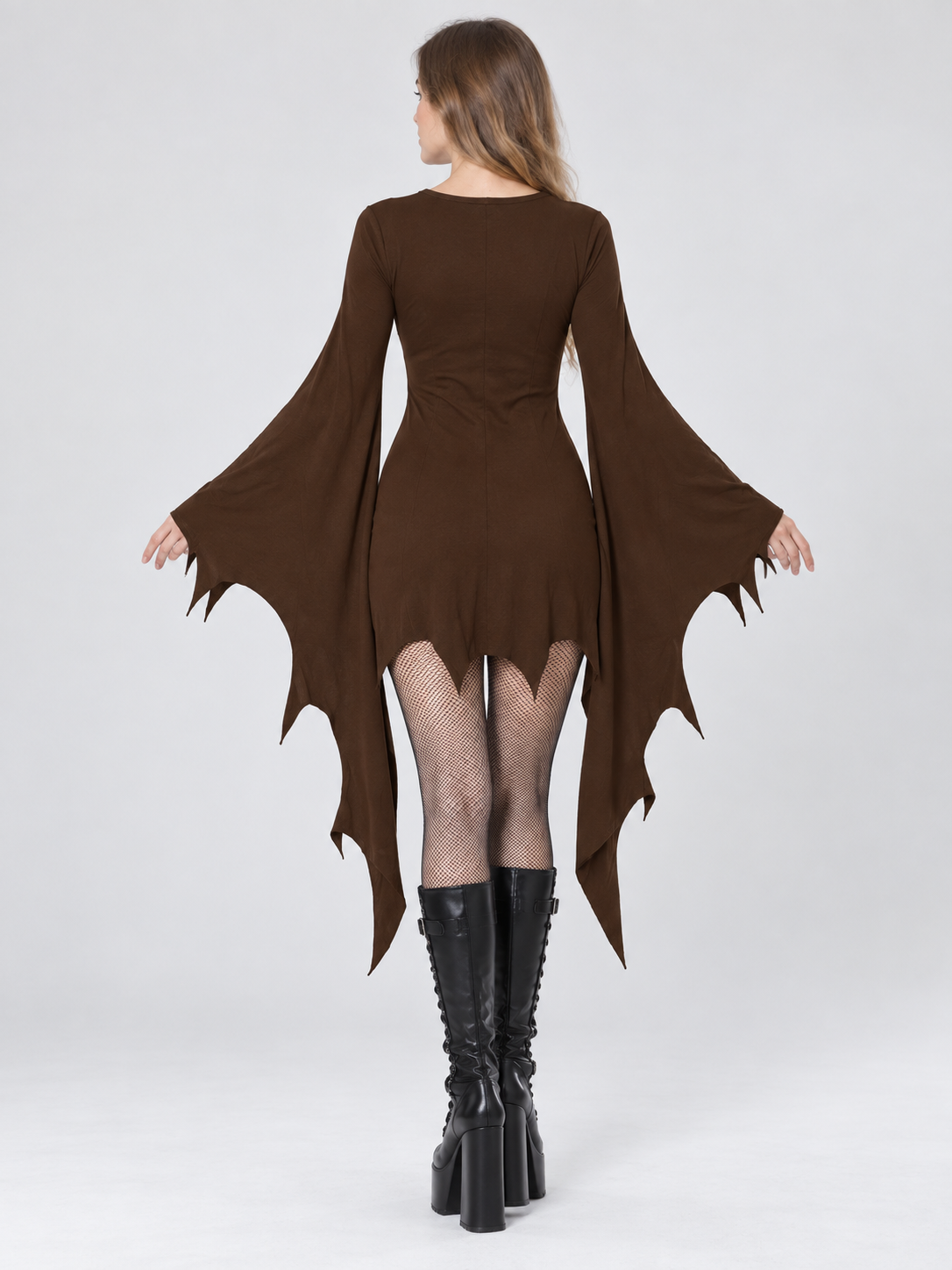 Dark brown vampire carnival dress with lacing