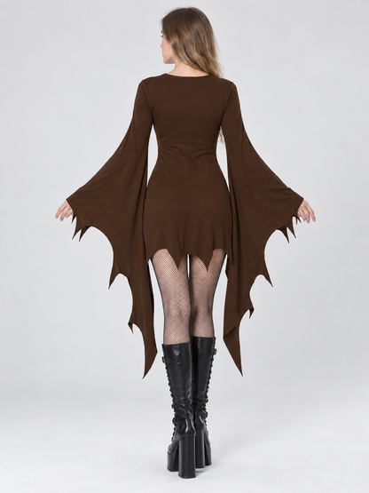 Dark brown vampire carnival dress with lacing