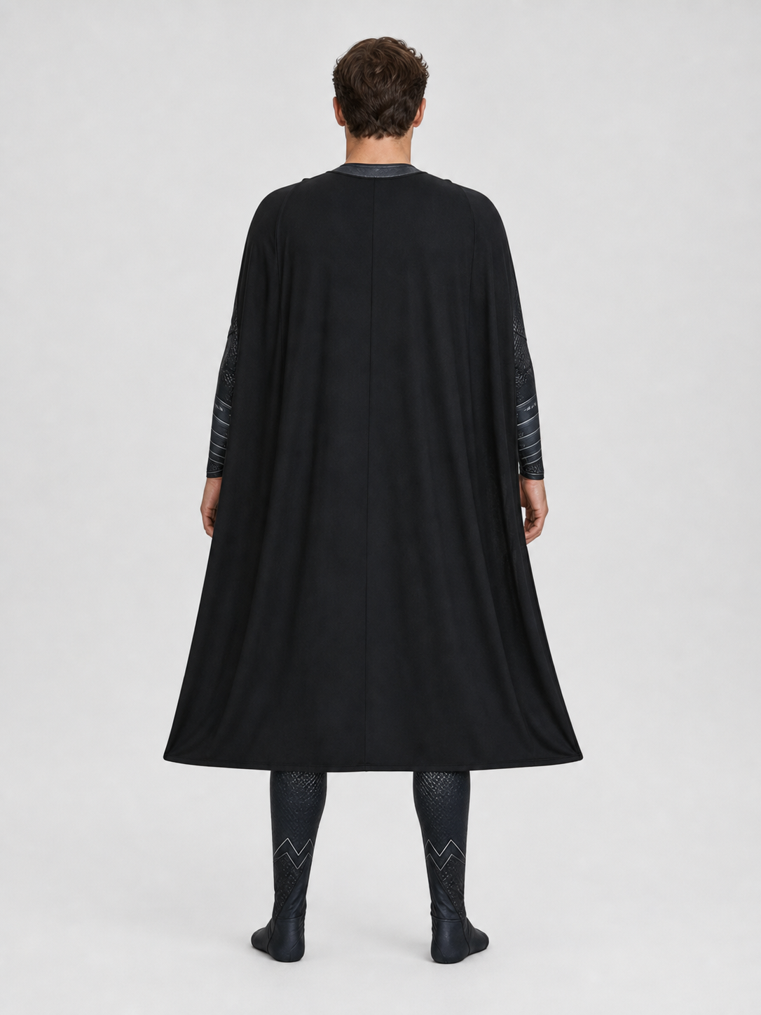 Black Superman Jumpsuit with Cape and S Emblem