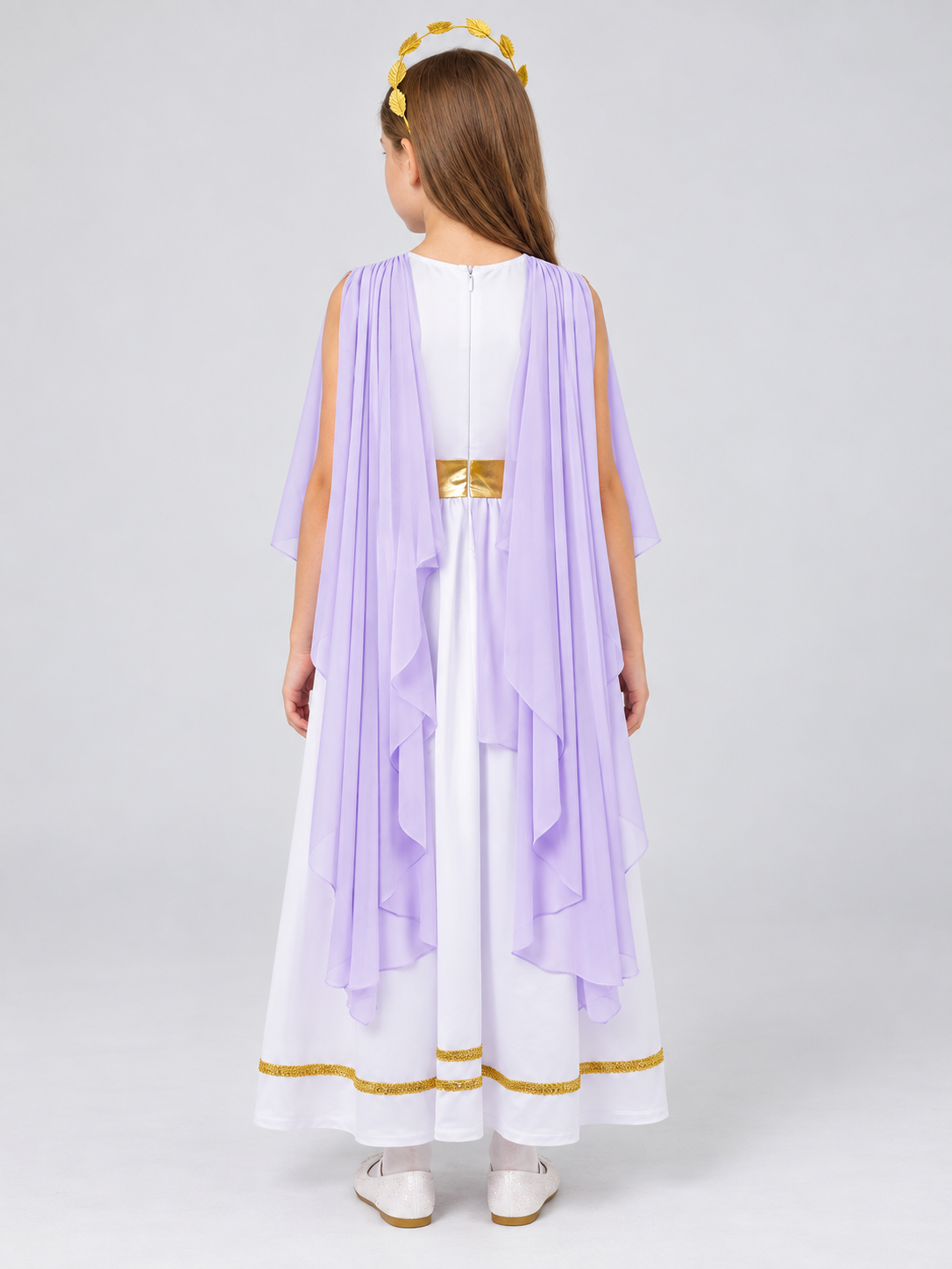 Greek-Style Carnival Dress with Cape and Belt