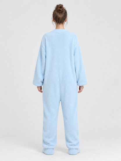 Insulated Fleece Jumpsuit Pajama in Coral Fleece