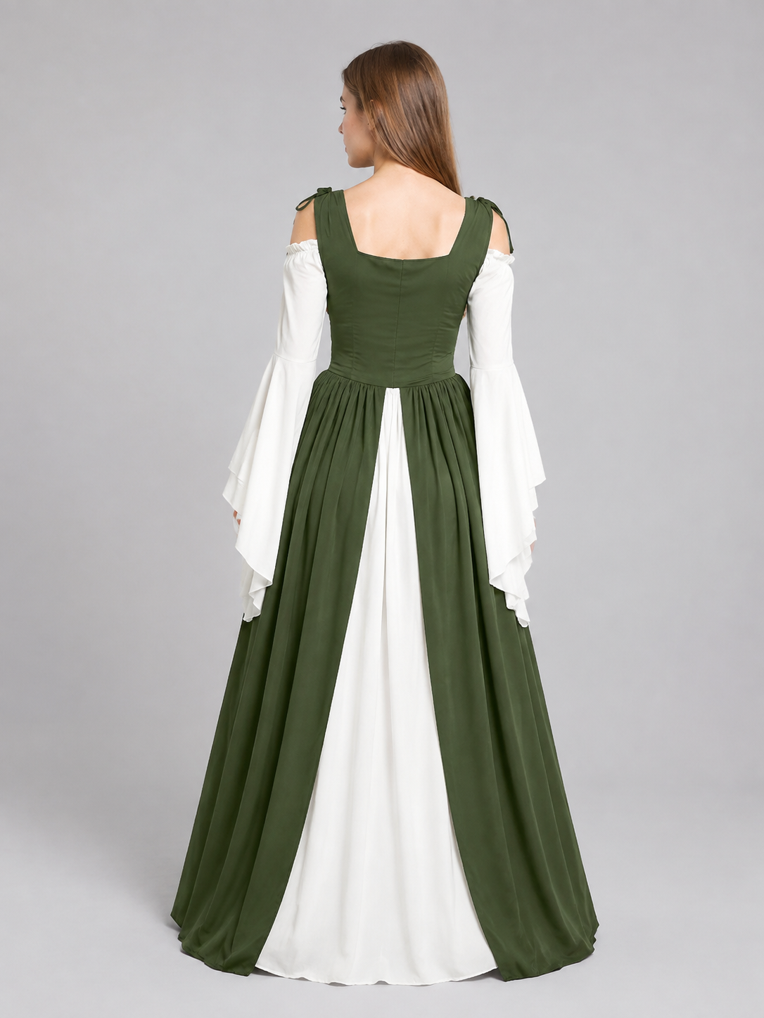 Medieval Dress with a Fitted Bodice and Lacing back view