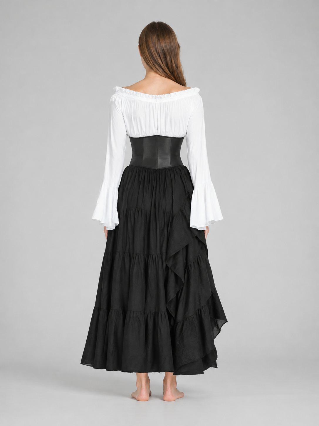 Medieval Maxi Dress with Corset Lacing back view
