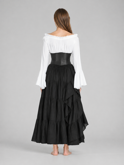 Medieval Maxi Dress with Corset Lacing back view