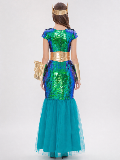 Sequin Mermaid-Silhouette Cosplay Dress